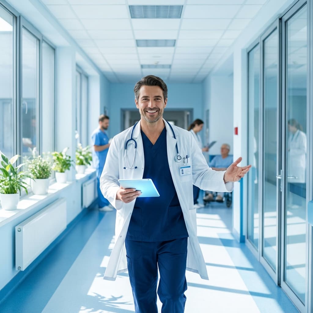 Modern Hospital Corridor